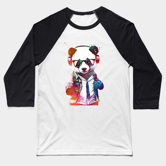 Panda hipster Baseball T-Shirt by JBJart